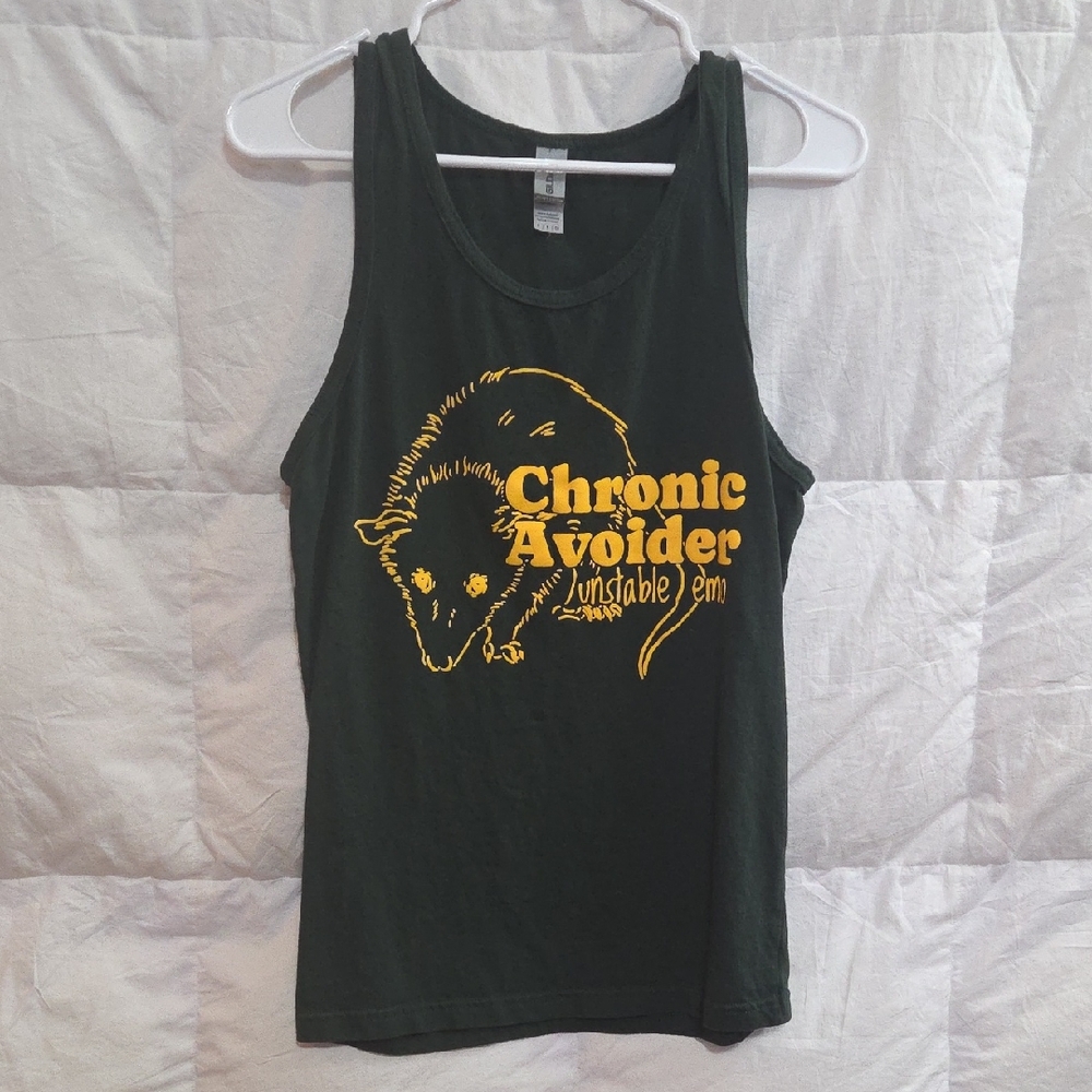 Gildan Black Tank Top with Yellow Graphic